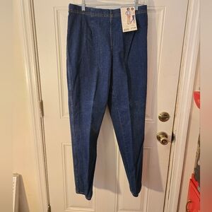Vintage White Stag Stretch Classic Leggings Medium Denim Cotton Size Large 12/14
